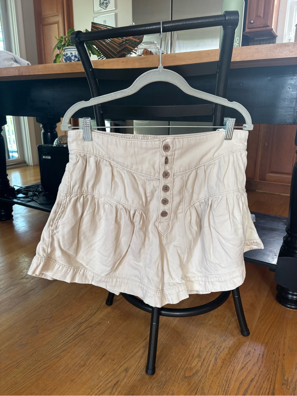 We The Free Fleur Denim Shorts in Cream